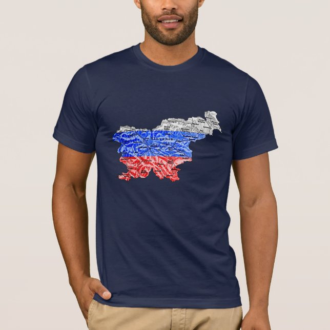 Slovenia Flagcolor Map T-Shirt (Front)