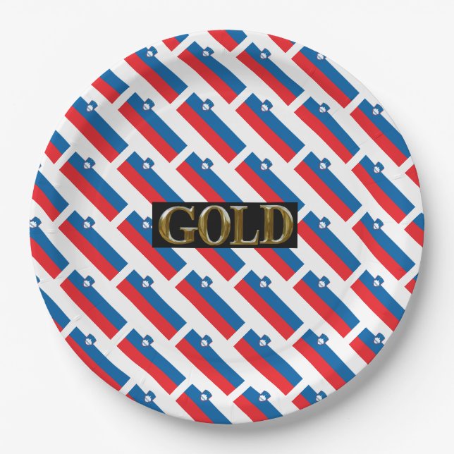 SLOVENIA    GOLD    PAPER PLATE (Front)