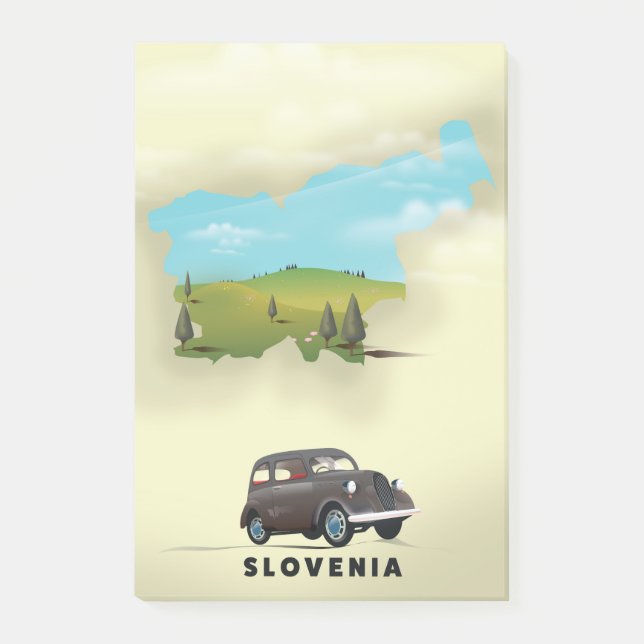 Slovenia Illustrated map travel poster Post-it Notes (Front)