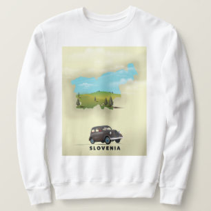 Slovenia Illustrated map travel poster Sweatshirt