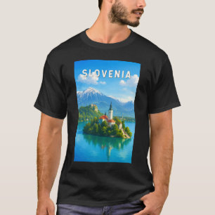 Slovenia Illustration Travel Art Vintage T-Shirt