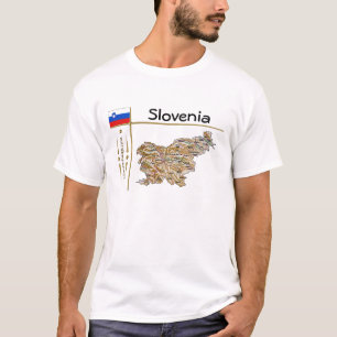 Slovenia Map + Flag + Title T-Shirt