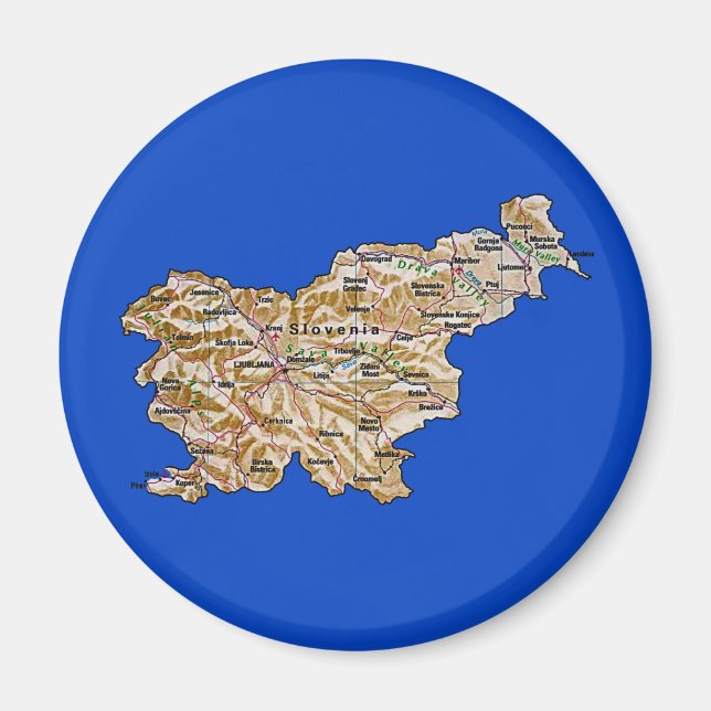 Slovenia Map Magnet (Front)