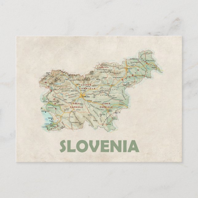 Slovenia map postcard (Front)