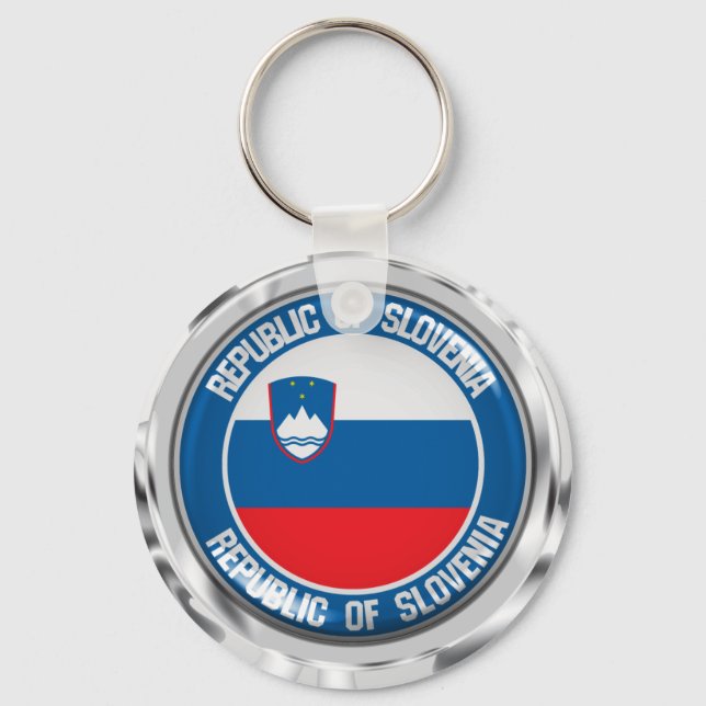 Slovenia Round Emblem Key Ring (Front)