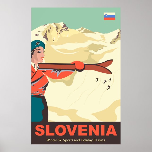 Slovenia Ski Runs Poster (Front)