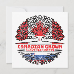 Slovenia Slovenian Canadian Canada Tree Roots Flag Card