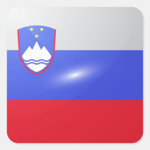 Slovenia square glossy flag sticker
