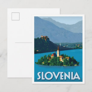 Slovenia Vintage Art Travel Postcard