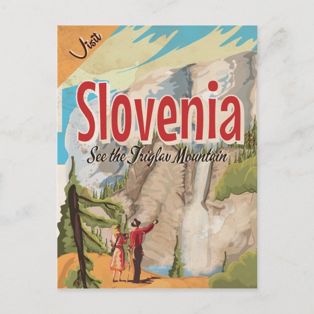 Slovenia Vintage Travel Poster Postcard (Front)