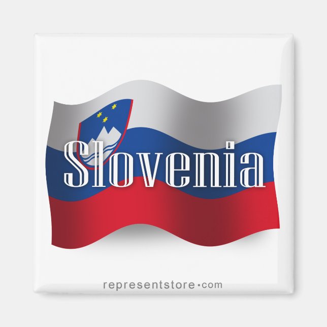 Slovenia Waving Flag Magnet (Front)