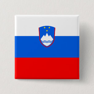 Slovenian Flag 15 Cm Square Badge