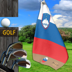 Slovenian flag & Slovenia monogrammed / Golf Towel