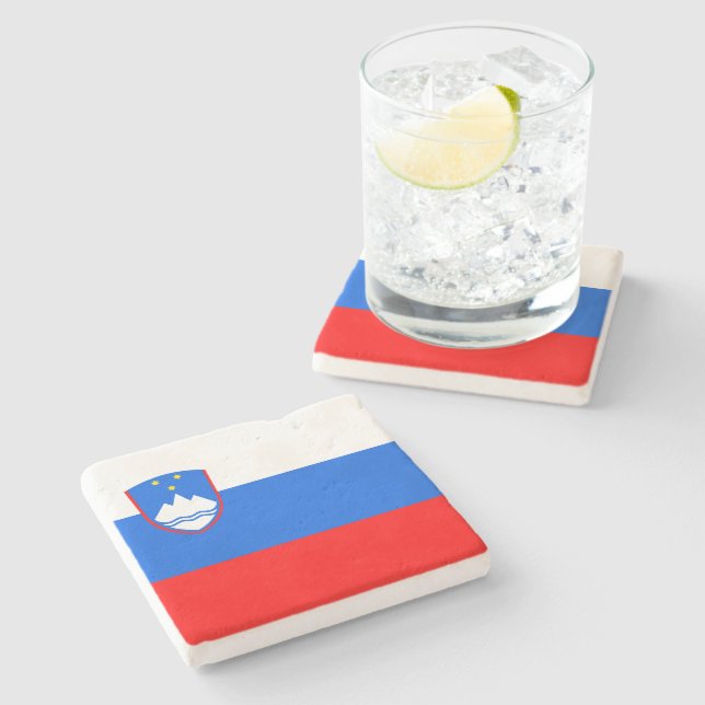 Slovenian Flag Stone Coaster (Side)