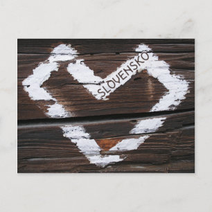 Slovensko Heart Postcard