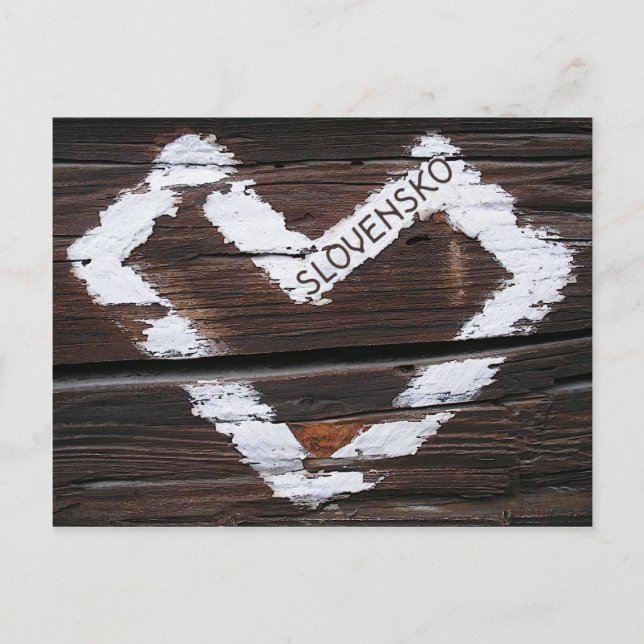 Slovensko Heart Postcard (Front)
