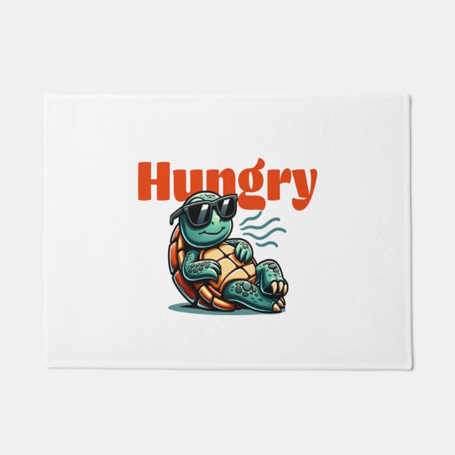 Slow and Hungry – Cool Turtle Doormat (Front)