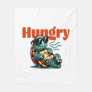 Slow and Hungry – Cool Turtle Fleece Blanket
