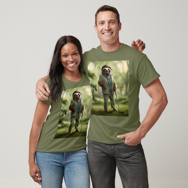 "Slow and Steady: A Sloth Dressed for Golf  T-Shirt (Unisex)