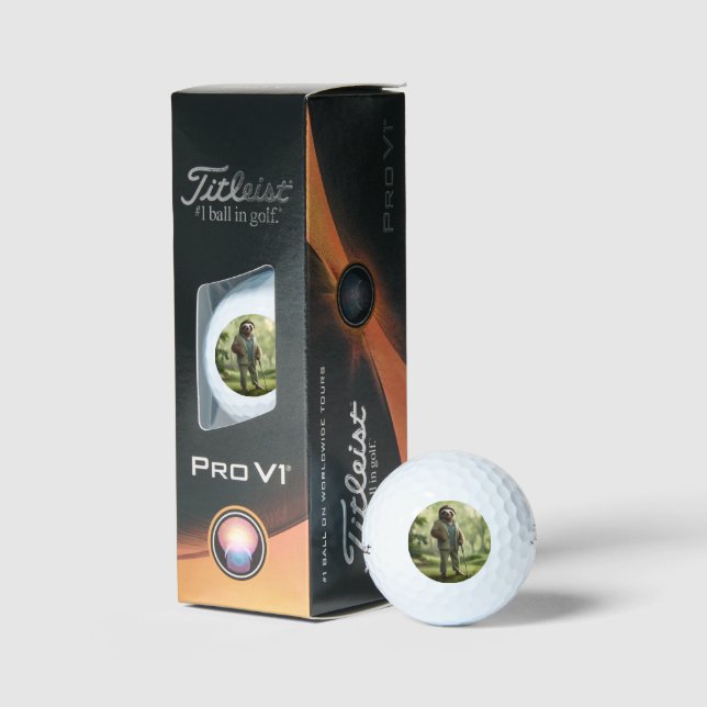 "Slow and Steady: A Sloth Is Dressed for Golf  Balls (Packaging)