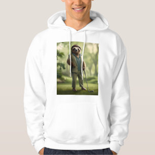 "Slow and Steady: A Sloth Is Dressed for Golf Hoodie