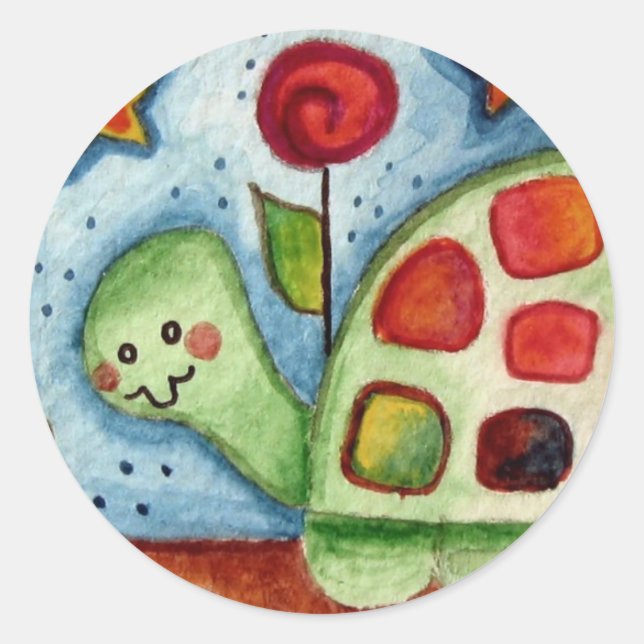 "Slow And Steady" Classic Round Sticker (Front)