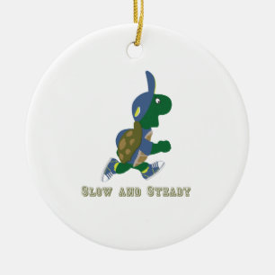 Slow and Steady, Running Turtle Ceramic Tree Decoration
