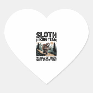 Slow and Steady Sloth Hiking Team Heart Sticker