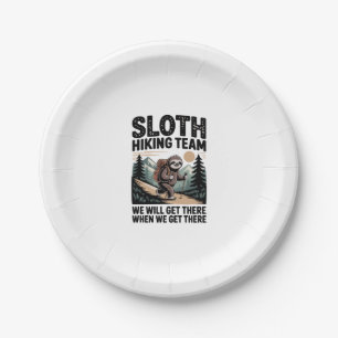 Slow and Steady Sloth Hiking Team Paper Plate