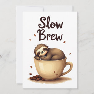 Slow Brew Coffee Sloth Invitation