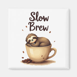 Slow Brew Coffee Sloth Magnet