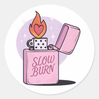 Slow Burn Reader Classic Round Sticker