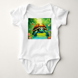 Slow but Steady" "Turtle Power" "Shell of Strength Baby Bodysuit