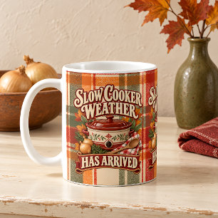 Slow Cooker Weather Vintage Autumn Plaid Coffee Mug