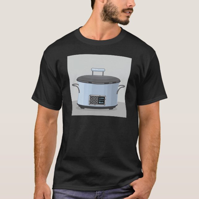 Slow cooking crock pot vector T-Shirt (Front)