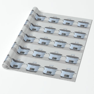 Slow cooking crock pot vector wrapping paper