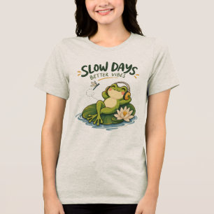 Slow Days Better Vibes Frog Nature Shirt