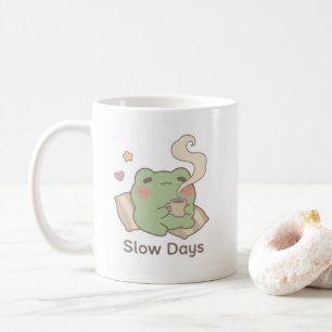 Slow Days Frog Mug   Cute Cosy Coffee Cup