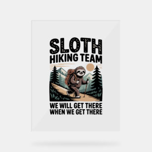 Slow Days Sunny Vibes Sloth Hammock Trop Acrylic Sign