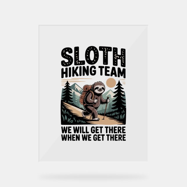 Slow Days Sunny Vibes Sloth Hammock Trop Acrylic Sign (Front)