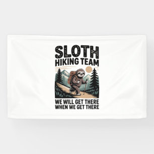 Slow Days Sunny Vibes Sloth Hammock Trop Banner