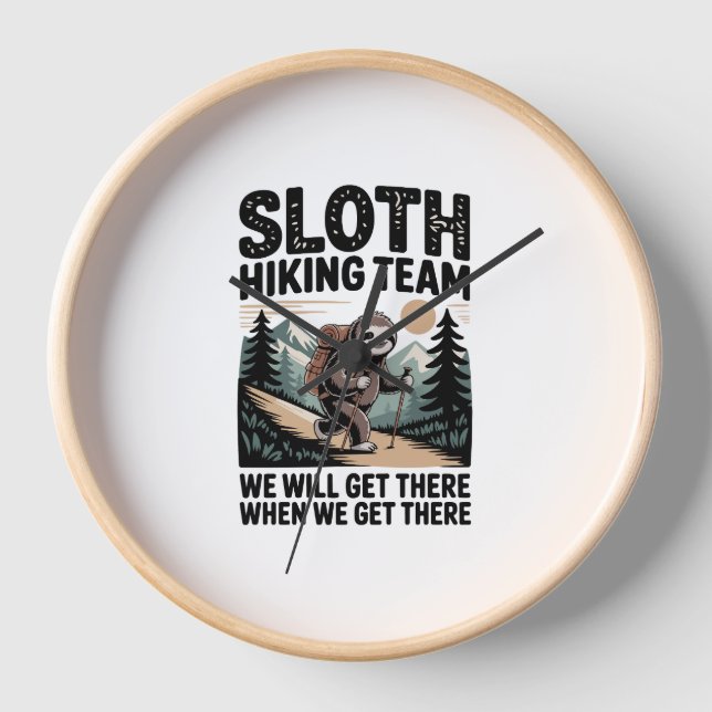 Slow Days Sunny Vibes Sloth Hammock Trop Clock (Front)
