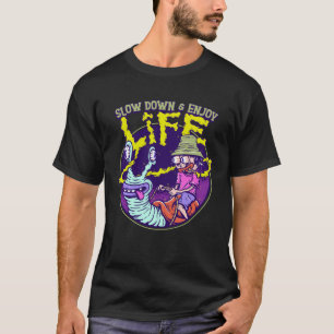 Slow Down and Enjoy Life Psychedelic Weed Smoker S T-Shirt