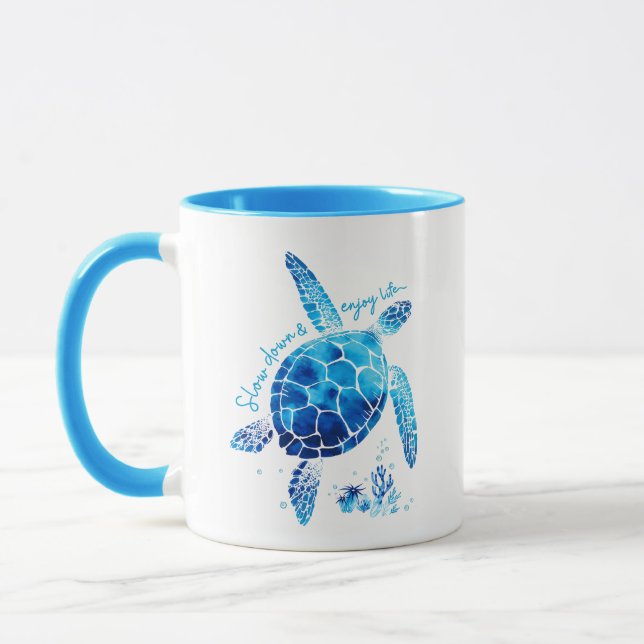 Slow Down & Enjoy Life turtle for Turtles Lovers  Mug (Left)