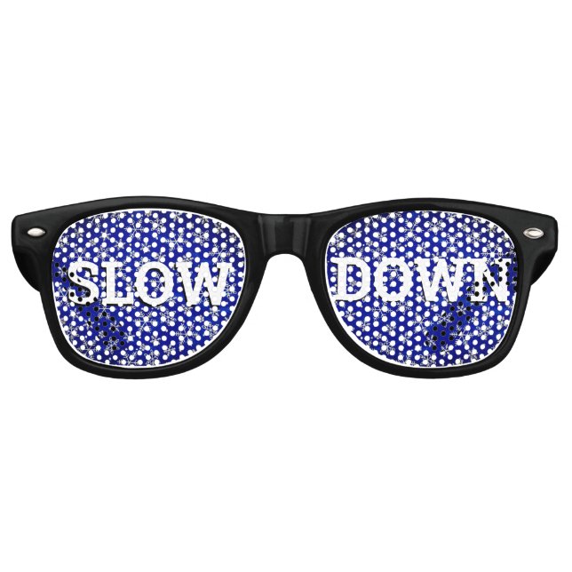 SLOW DOWN retro Shades / Fun Party Sunglasses (Front)