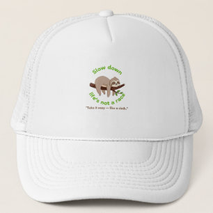 Slow Down – Sloth Graphic Tee & Gift Trucker Hat