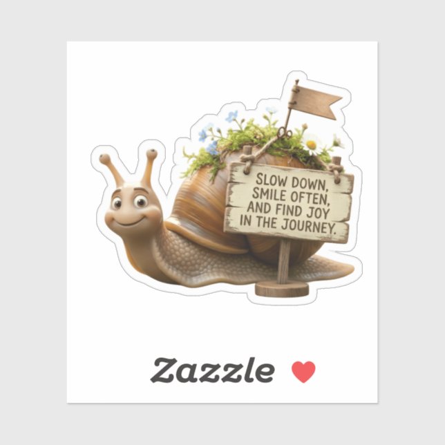Slow Down & Smile – Joyful Snail Sticker (Sheet)