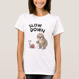 Slow Down - Snail Sloth Funny T-Shirt