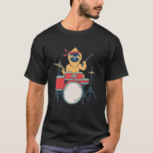 Slow Drummer Sloth Heavy Metal Saying Doom Metal T-Shirt