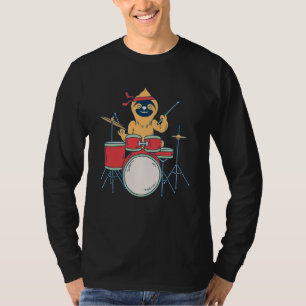 Slow Drummer Sloth Heavy Metal Saying Doom Metal T-Shirt